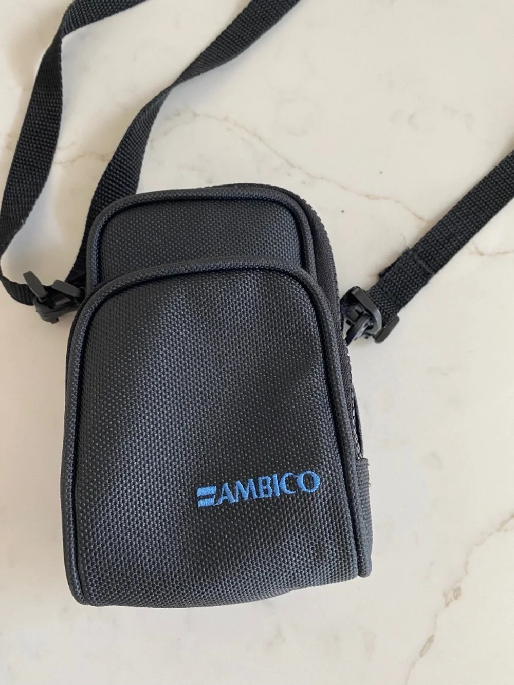 Ambico Camera Black Bag, Two Zippered pockets, Adjustable Strap